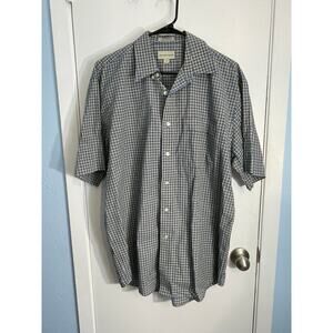 Cutter and Buck Shirt Mens Large Blue Plaid Officecore Preppy Spring